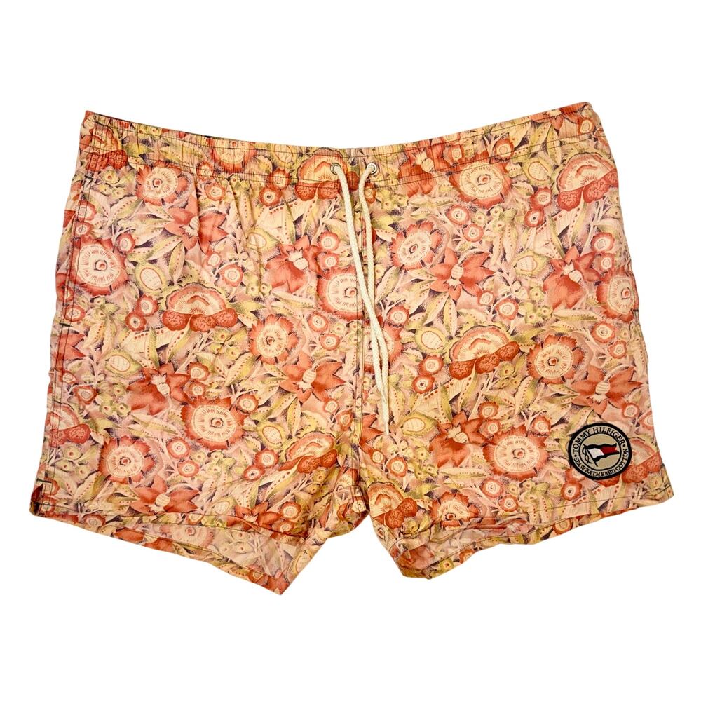 Tommy Hilfiger Men’s Floral Swim Trunks Board Shorts Drawstring Size XL